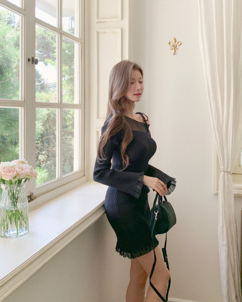 [🍂F/W] Uneven Off-shoulder Knit Dress