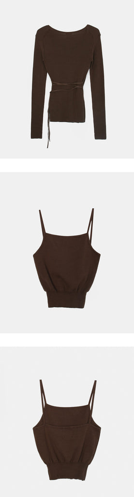 [🍂F/W] Ane Cotton Wrap Knit Set (Vest+CD)