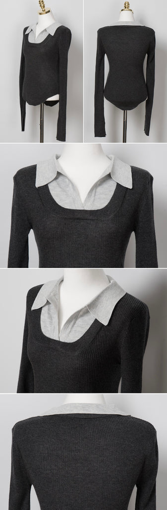 [🍂F/W] Layered Knit Shirt