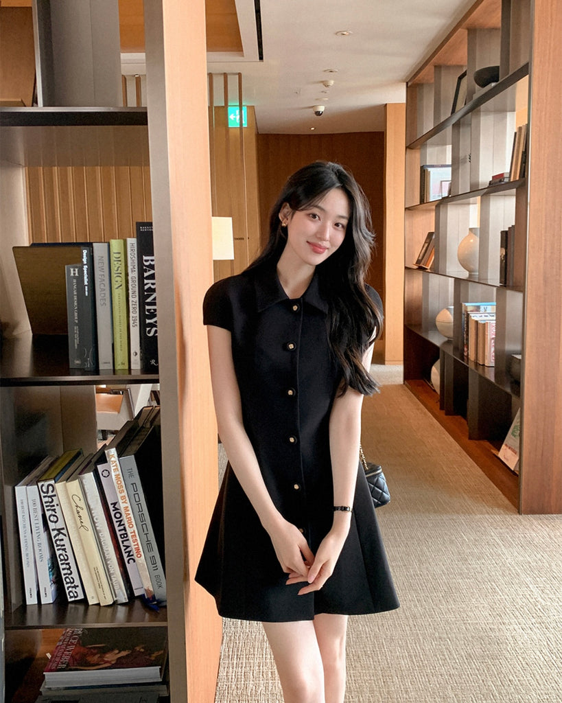 [🍂F/W] After Gold Buttons Mini Dress