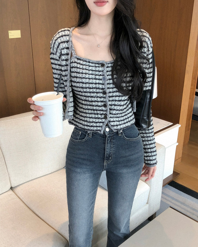 [🍂F/W] Paul Tweed Knitted Cardigan Set