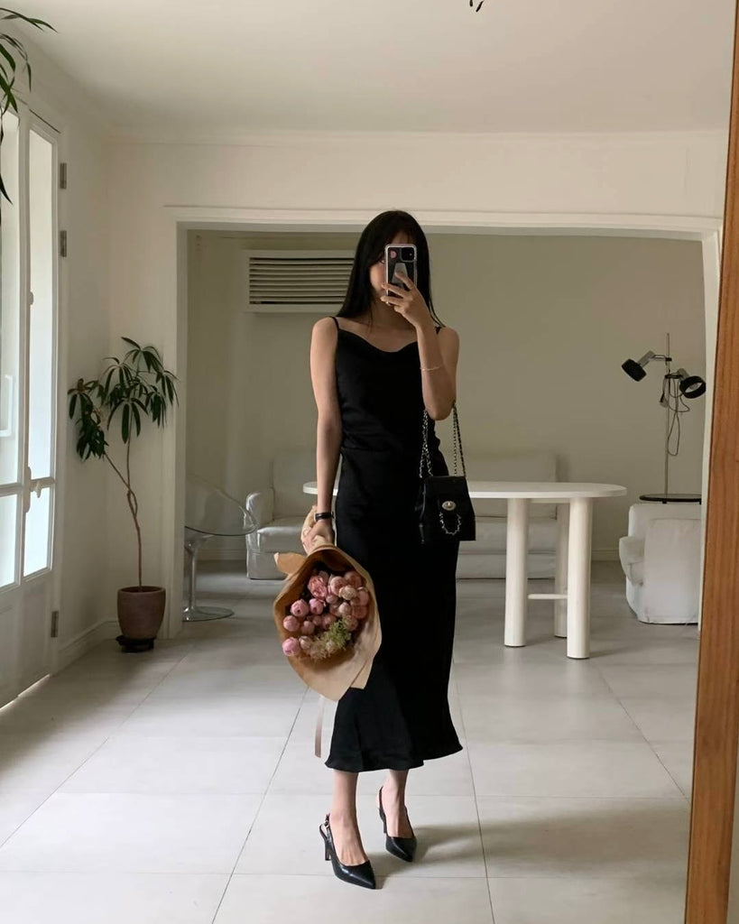 [🍂F/W] Draped Satin Long Dress