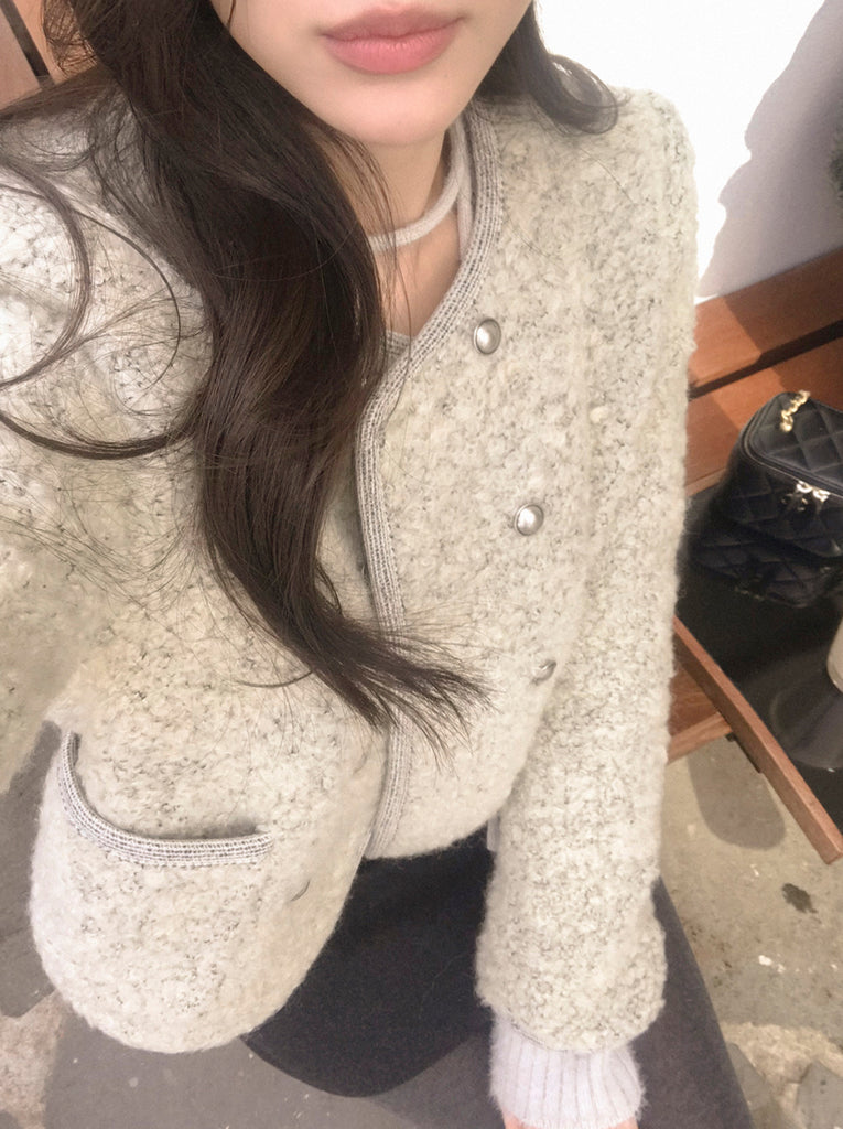 [🍂F/W] Holiday Pearl Wool Cardigan