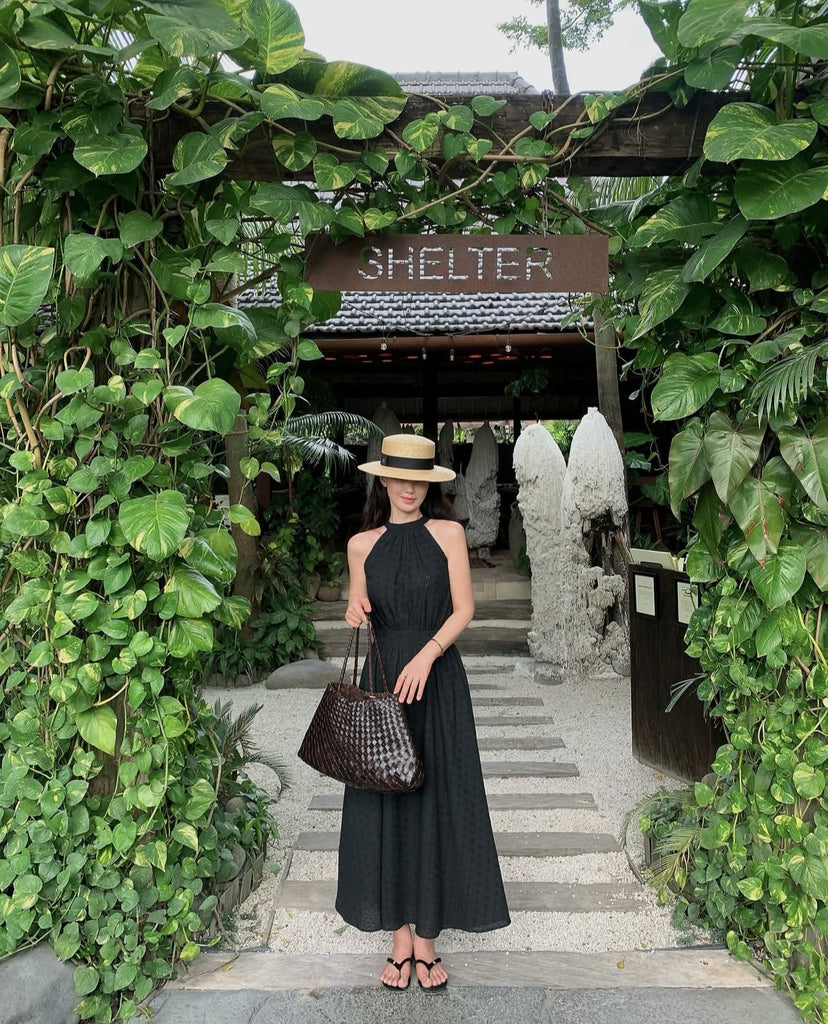 Premium Cotton Lace Halter Dress