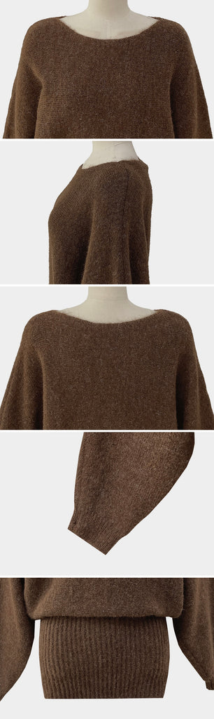 [🍂F/W] Lusha Boat Neck Knit Mini Dress