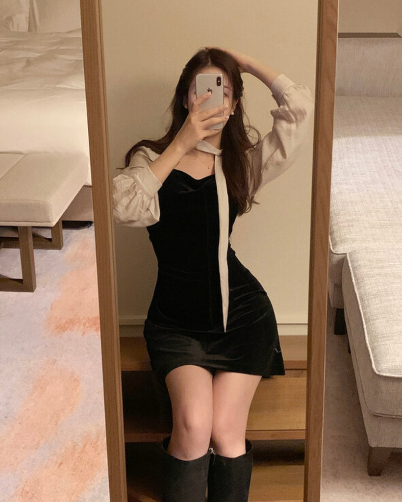 [🍂F/W] Velvet Chiffon Ballet Dress (限量款)