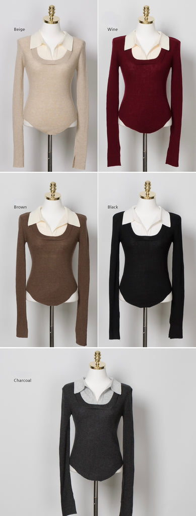 [🍂F/W] Layered Knit Shirt