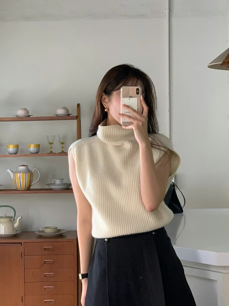 [🍂F/W] Wool Turtleneck Knitted Vest