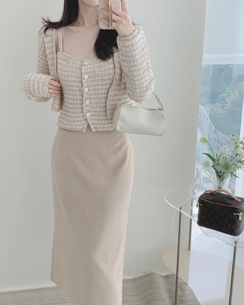 [🍂F/W] Paul Tweed Knitted Cardigan Set