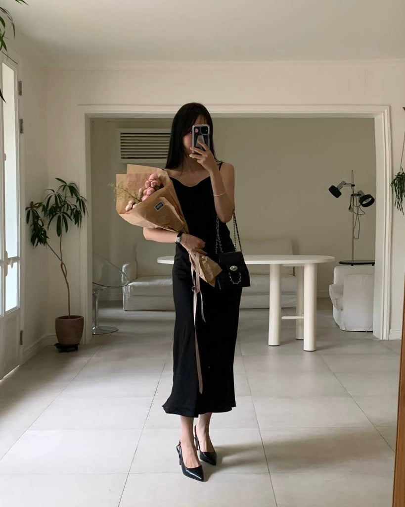 [🍂F/W] Draped Satin Long Dress