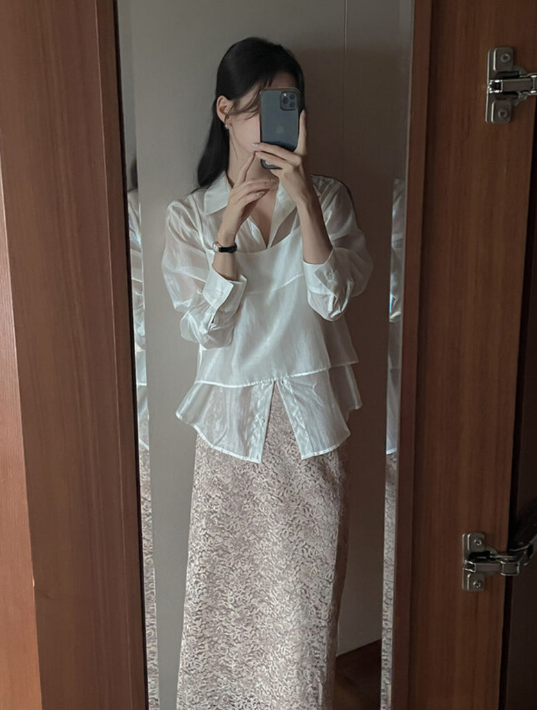 [🍂F/W] Simple Lace H-line Long Skirt