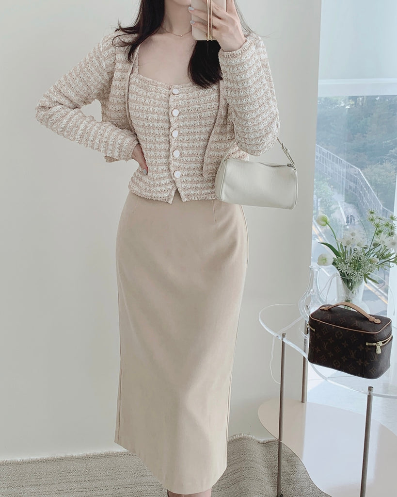 [🍂F/W] Paul Tweed Knitted Cardigan Set