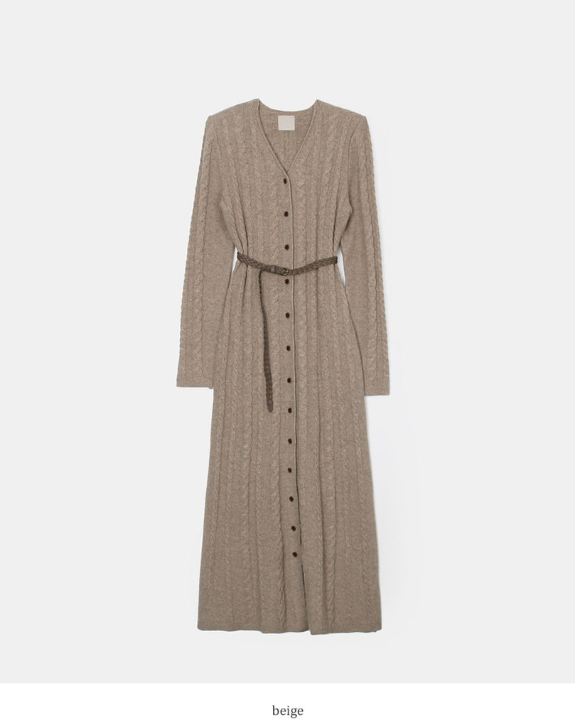 [🍂F/W] Twisted Flower Knitting Ops(附腰帶)