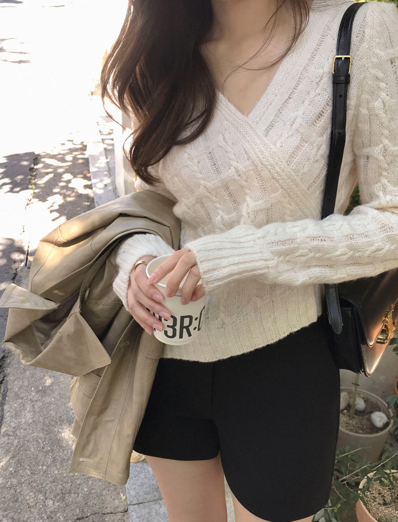 [🍂F/W] Plain V-neck Knit Sweater