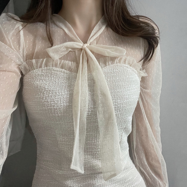 [🕊️SS] Mon Blossom Ribbon Tweed Dress