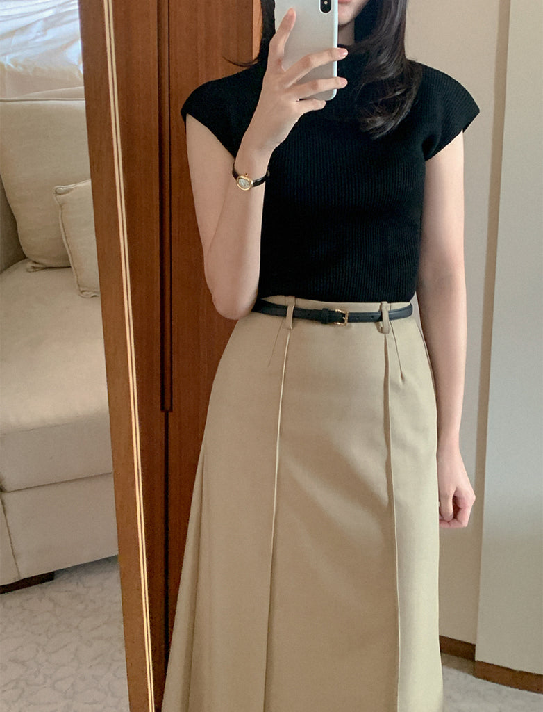 [🍂F/W] Ruffle A-line Long Skirt(附腰帶)