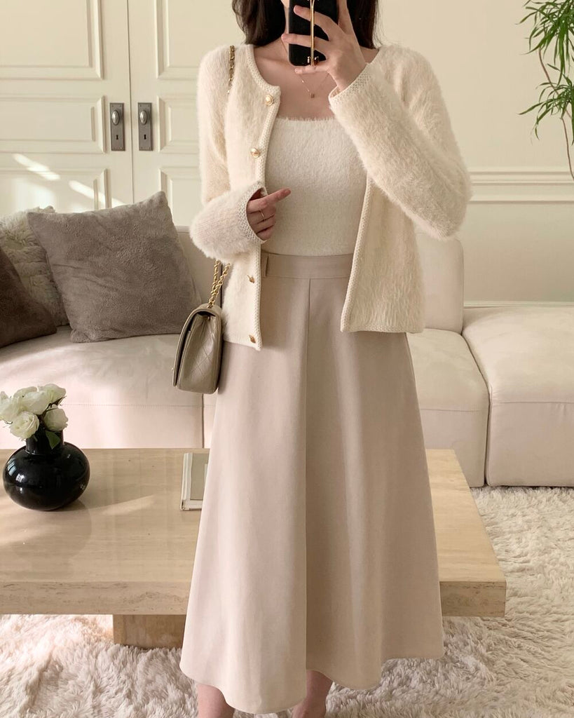 [🍂F/W] Gold Button Wool Cardigan