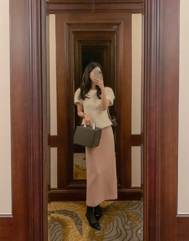 [🍂F/W] Wool H Tweed Long Skirt