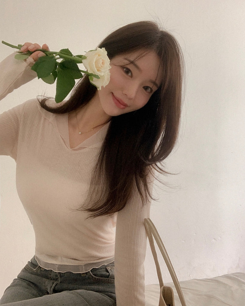 [🍂F/W] Wavy See-through Chiffon Top