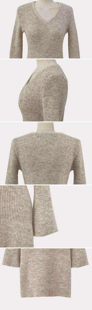 [🍂F/W] V-neck Knitted Mini Dress (不附腰帶)