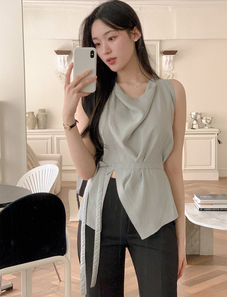 [🌷S/S] Rayon Draped Wrap Blouse