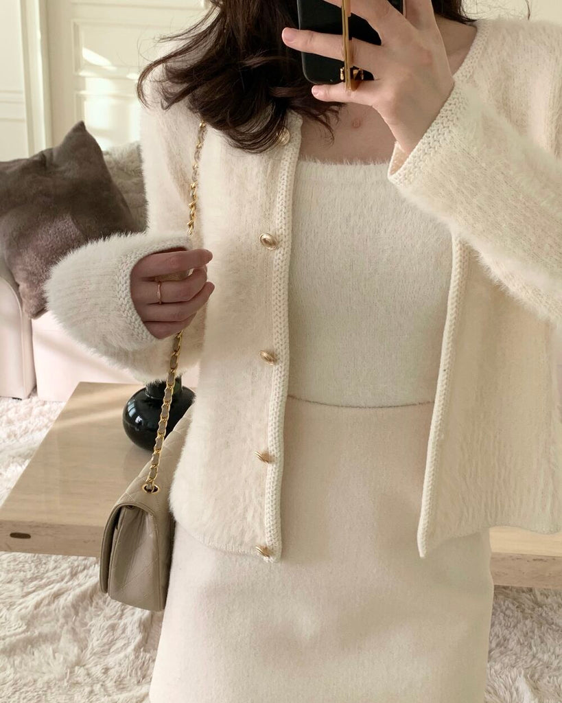 [🍂F/W] Gold Button Wool Cardigan