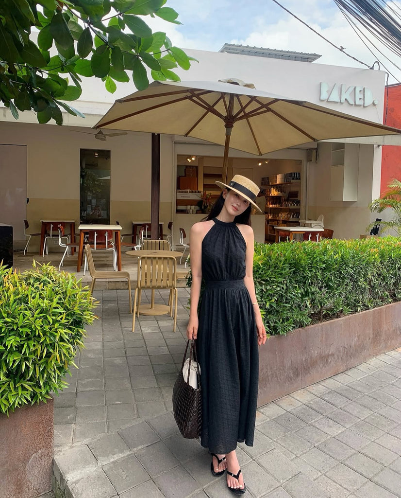 Premium Cotton Lace Halter Dress