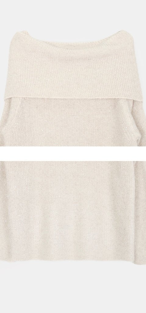 [🍂F/W] Sequinned Off-shoulder Knit Top