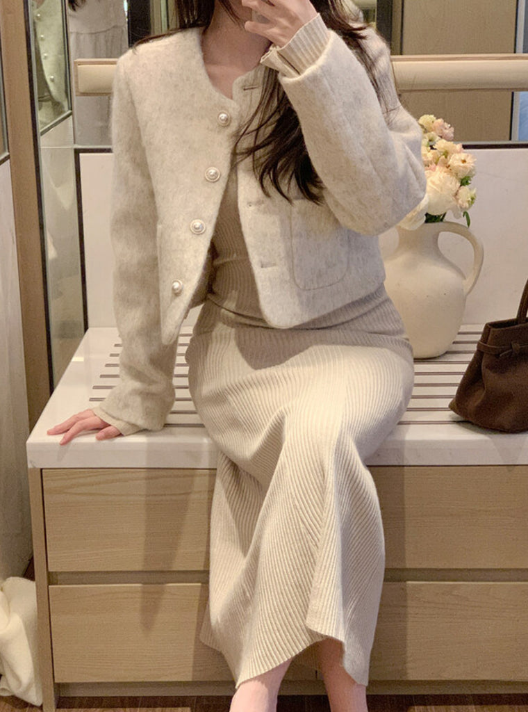 [🍂F/W] Fosley 60 Wool Bouclé Fur Jacket