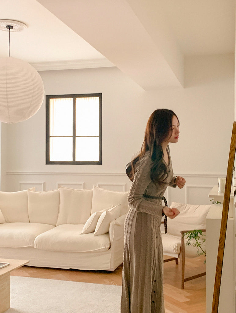 [🍂F/W] Twisted Flower Knitting Ops(附腰帶)