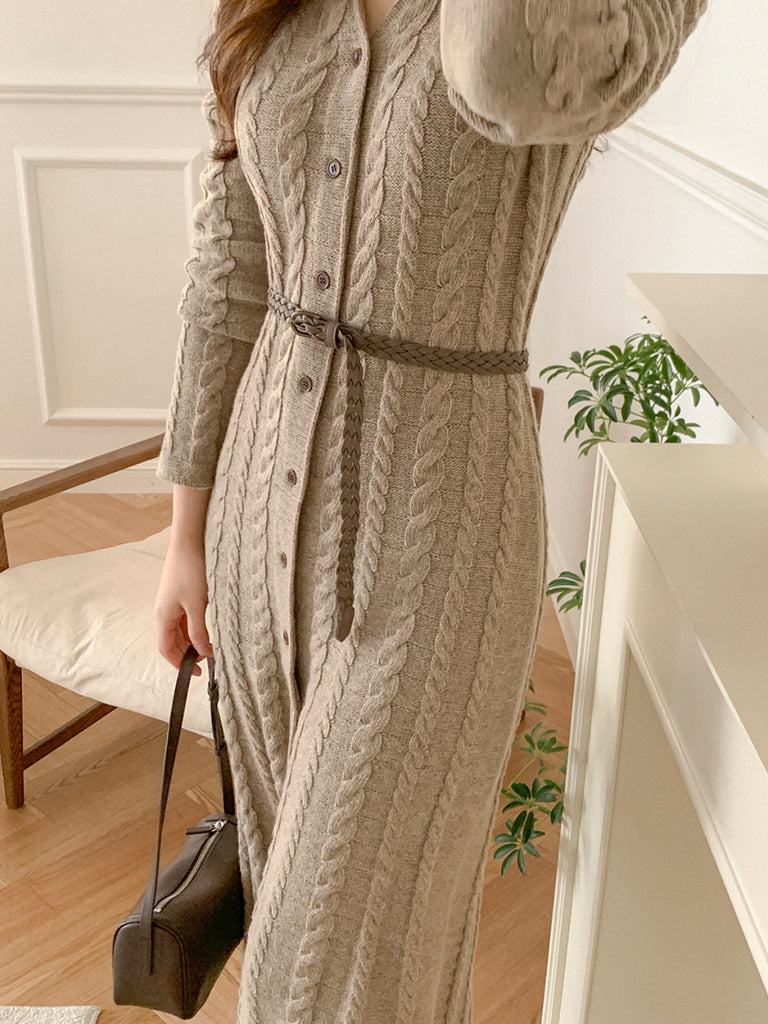 [🍂F/W] Twisted Flower Knitting Ops(附腰帶)