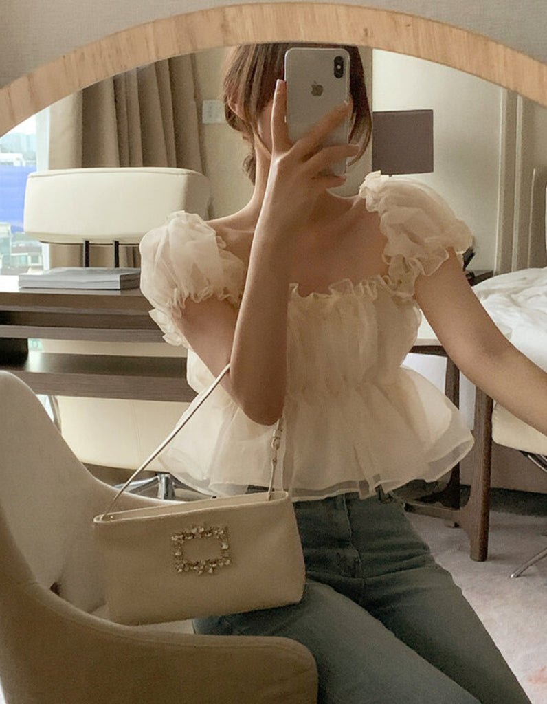 [🕊️SS] Glossy Off-shoulder Blouse