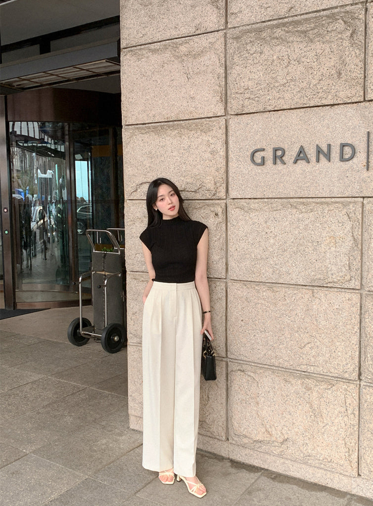 [🌷S/S] Ribbed Cap Sleeve Knit