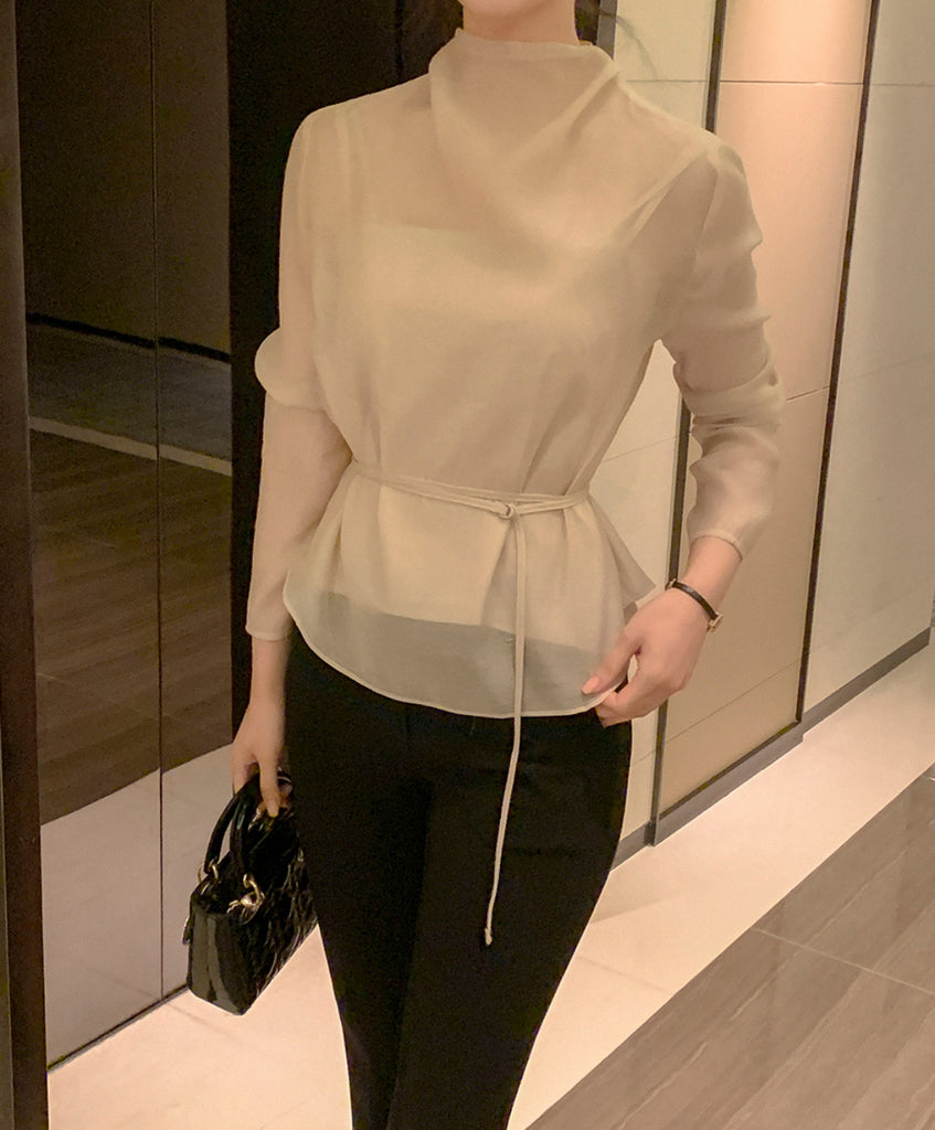 [🍂F/W] Daily Belted Silk Blouse