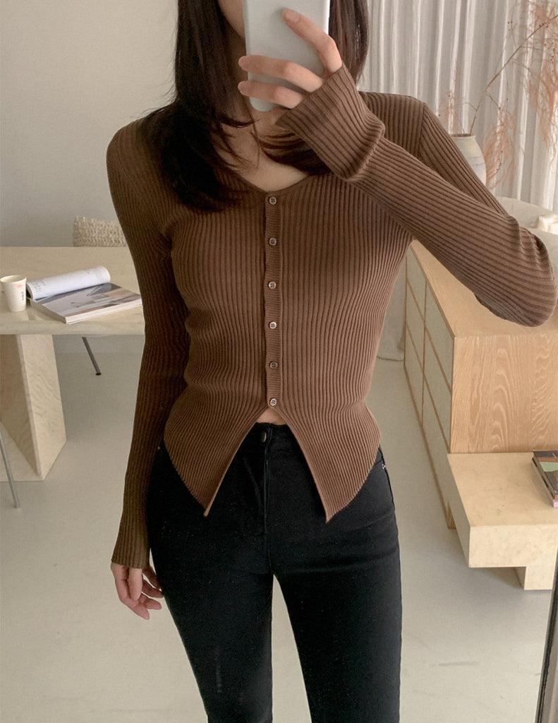 [🍂F/W] Daily Ribbed V Cardigan