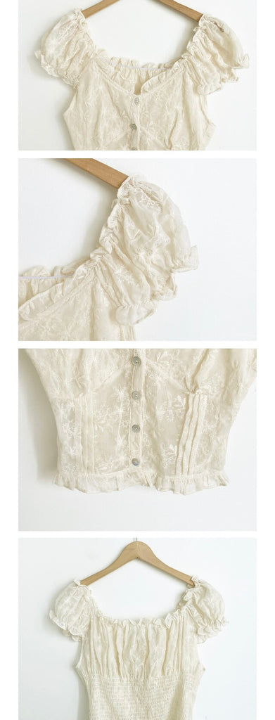 [🕊️SS] Lace Vintage Embroidered Blouse