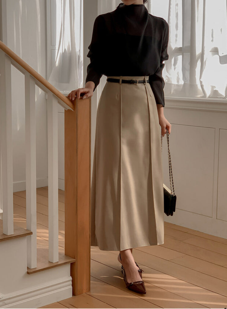 [🍂F/W] Ruffle A-line Long Skirt(附腰帶)