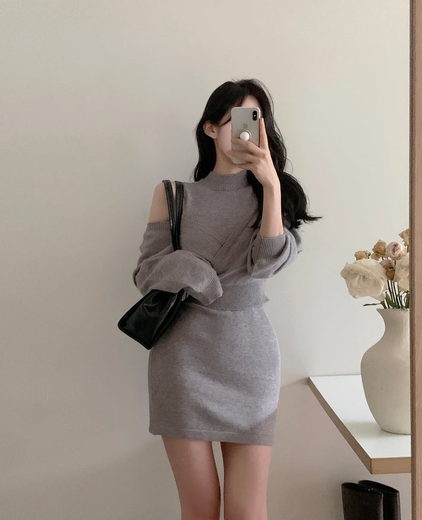 [🍂F/W] Knitted Mini Dress Set