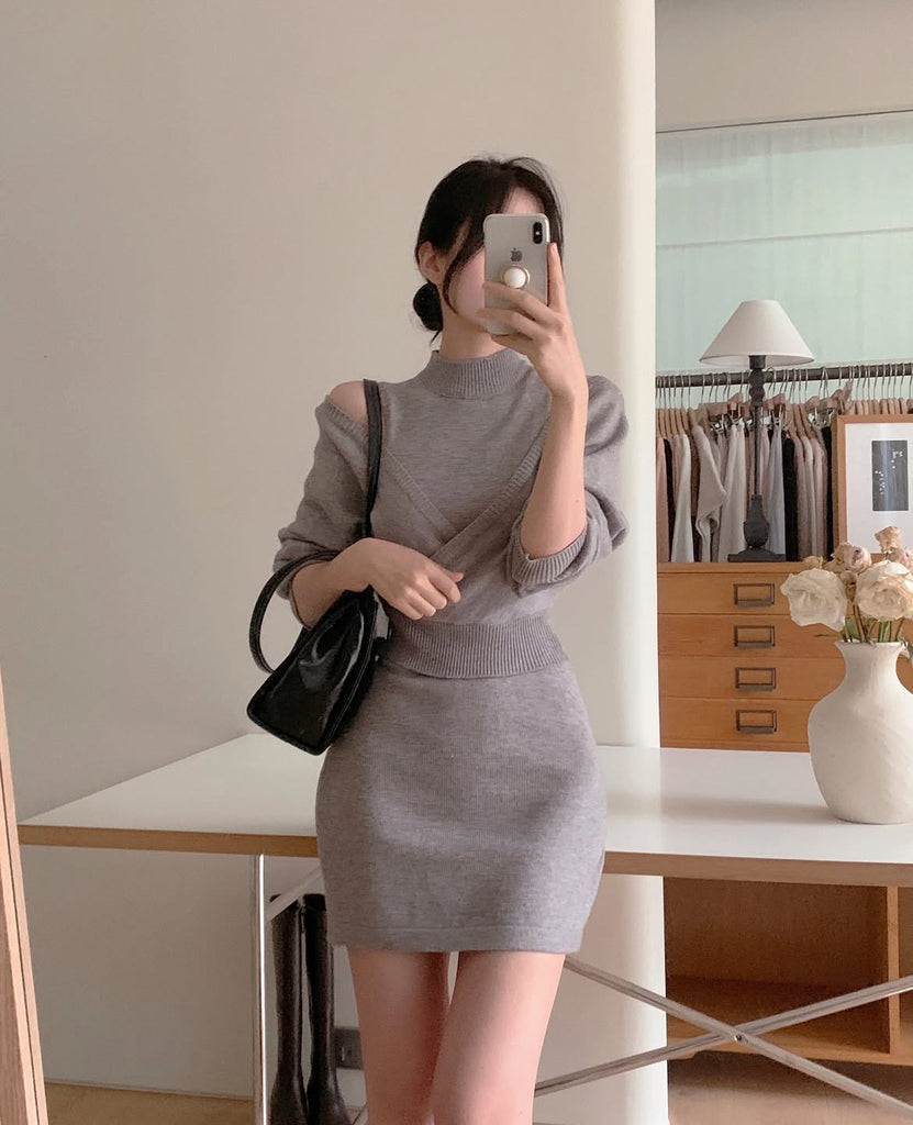 [🍂F/W] Knitted Mini Dress Set