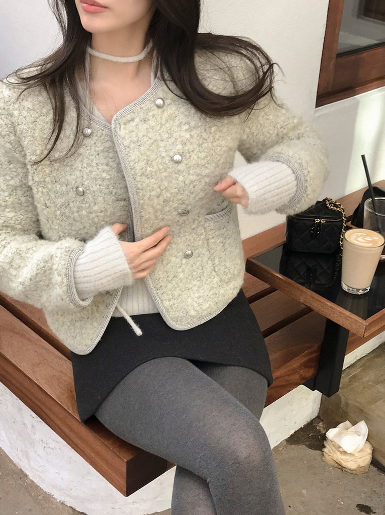 [🍂F/W] Holiday Pearl Wool Cardigan