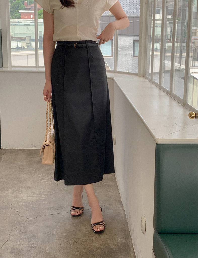 [🍂F/W] Ruffle A-line Long Skirt(附腰帶)