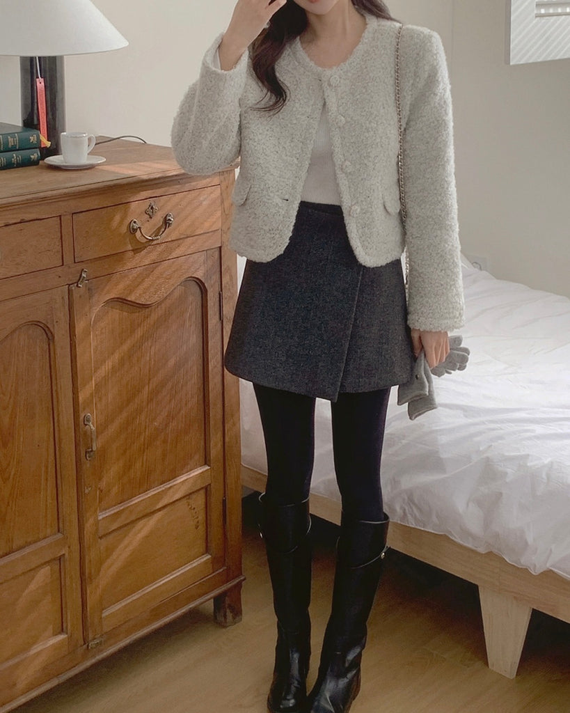 [🍂F/W] Golden Wool Warp Mini Skirt