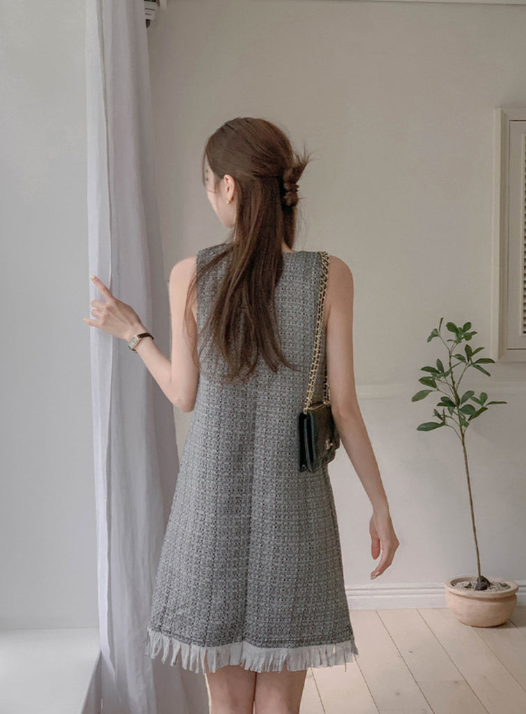 [🕊️SS] Reten Glossy Tweed Dress