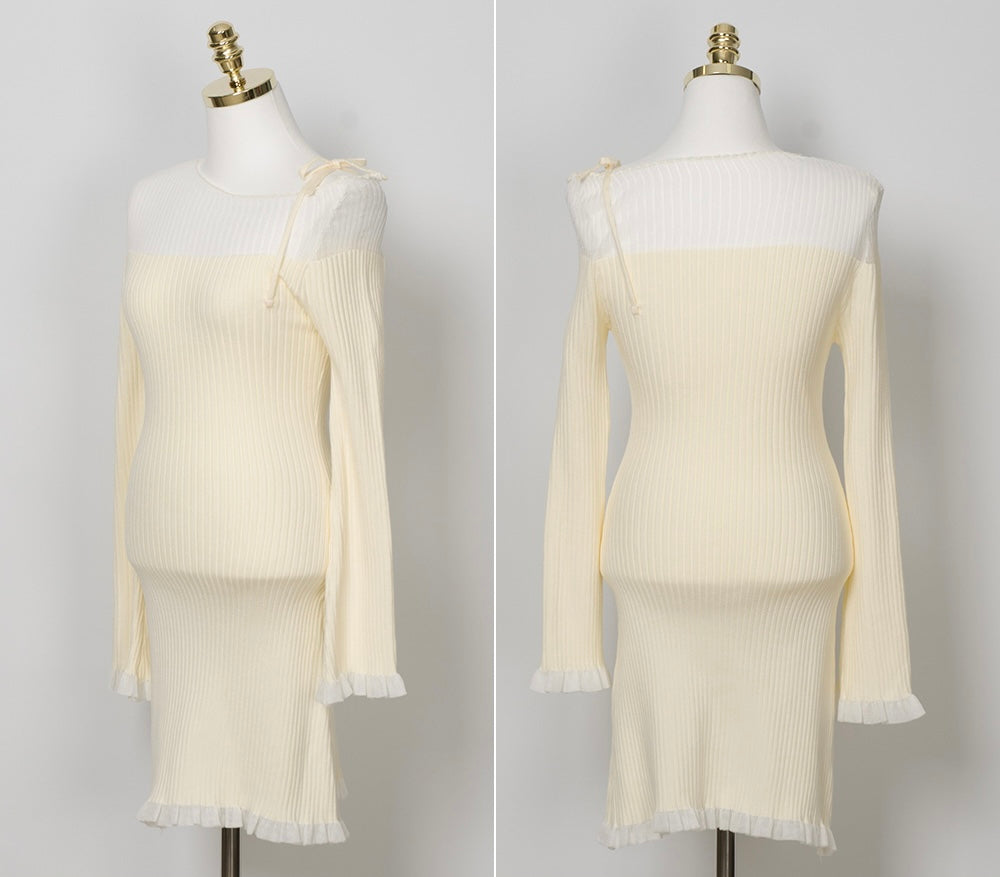 [🍂F/W] Uneven Off-shoulder Knit Dress