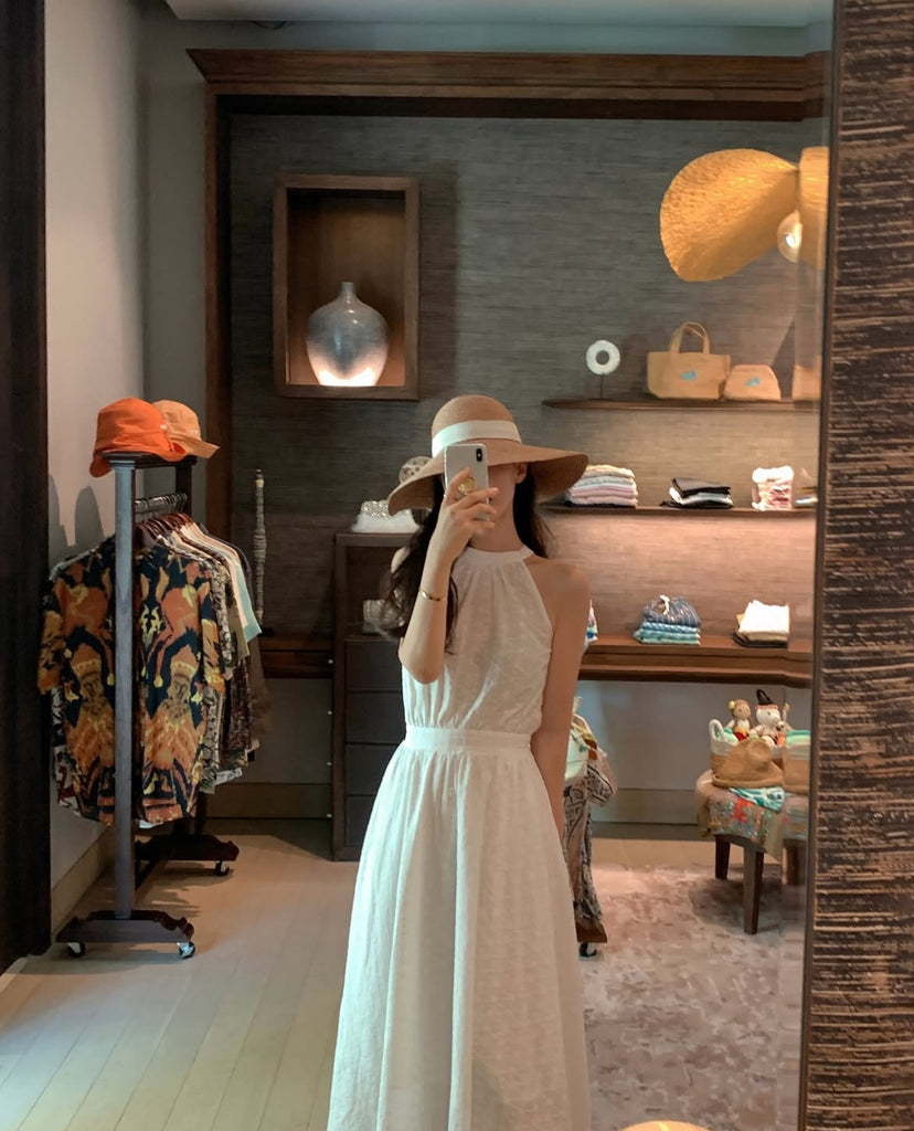 Premium Cotton Lace Halter Dress