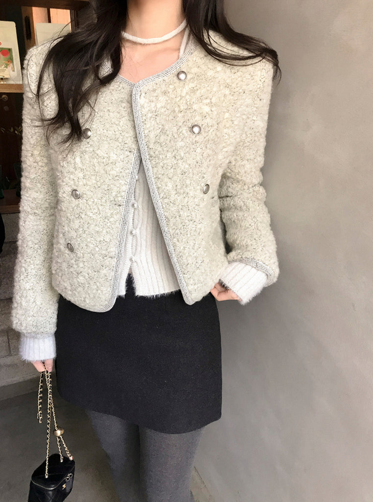 [🍂F/W] Holiday Pearl Wool Cardigan