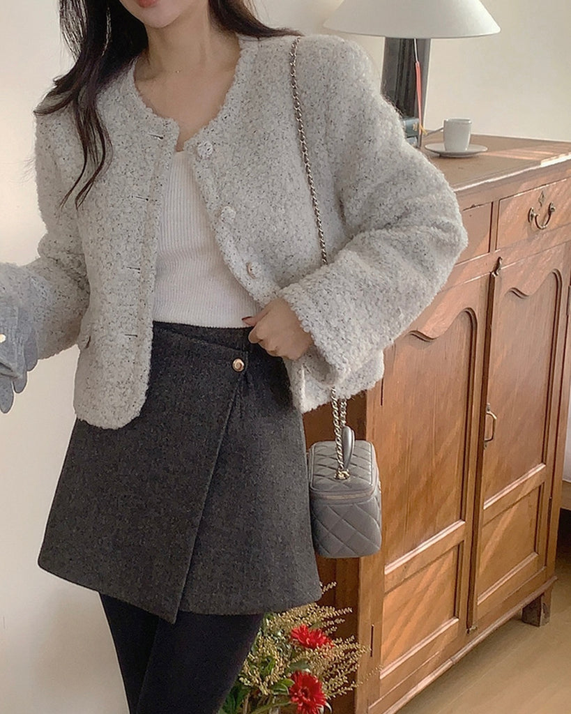 [🍂F/W] Golden Wool Warp Mini Skirt