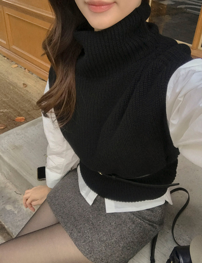 [🍂F/W] Wool Turtleneck Knitted Vest