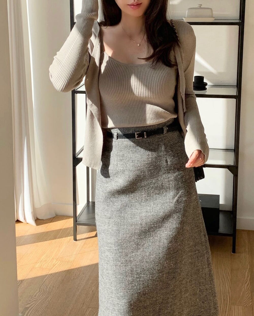 [🍂F/W] Premium A-line Wool Long Skirt