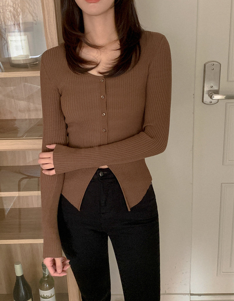 [🍂F/W] Daily Ribbed V Cardigan